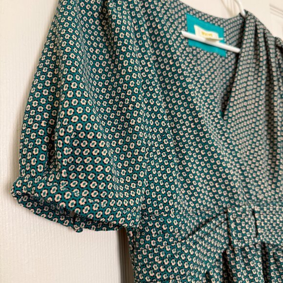 Maeve Anthropologie Martina Belted Turquoise Dress - 0P - Picture 6 of 11
